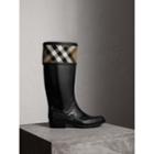 Burberry Burberry House Check Rain Boots, Size: 41, Black
