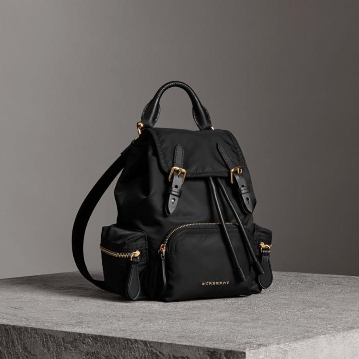 Burberry Burberry The Small Crossbody Rucksack In Nylon, Black