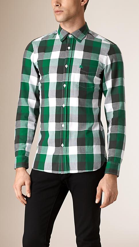 Burberry Regular Fit Buffalo Check Cotton Shirt