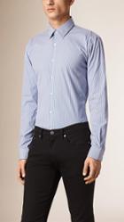 Burberry Modern Fit Striped Stretch-cotton Shirt