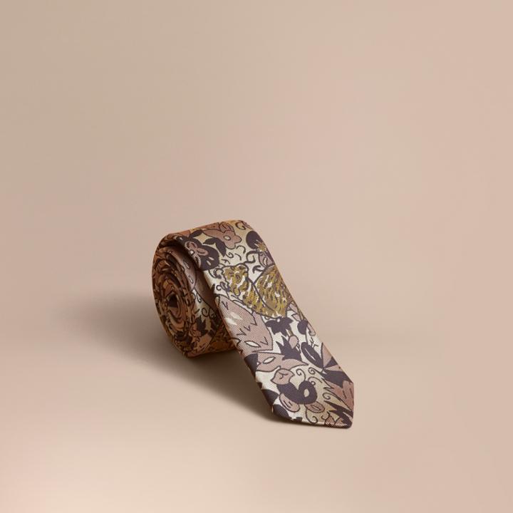 Burberry Burberry Slim Cut Beasts Silk Jacquard Tie, Pink