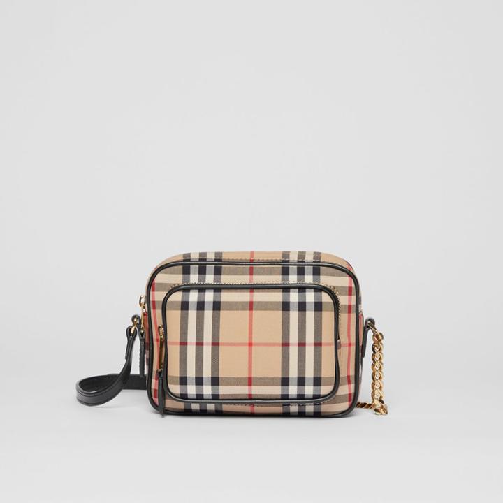 Burberry Burberry Vintage Check Cotton Camera Bag, Beige