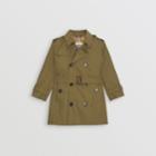 Burberry Burberry Childrens Cotton Gabardine Trench Coat, Size: 14y, Green