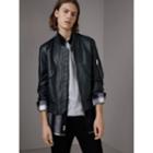Burberry Burberry Lambskin Bomber Jacket, Size: 44, Blue