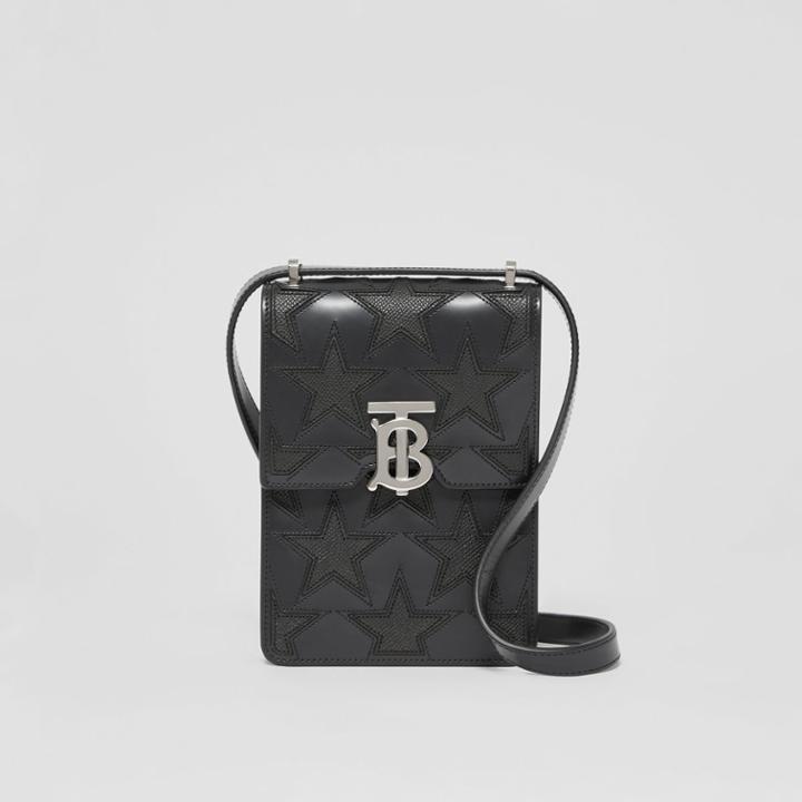 Burberry Burberry Star Motif Leather Robin Bag, Black