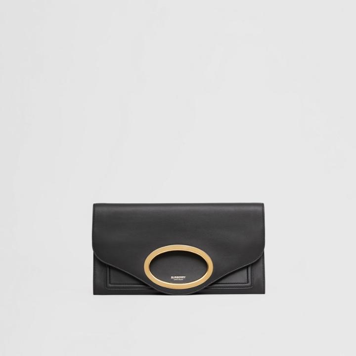 Burberry Burberry Small Handle Detail Leather Pocket Clutch