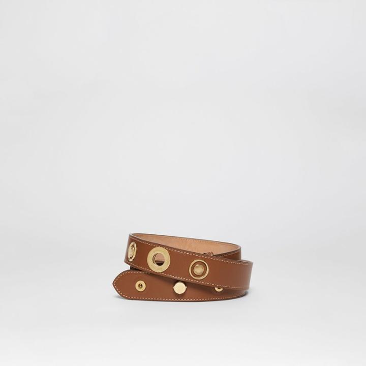 Burberry Burberry Triple Stud Leather Belt, Size: M, Tan