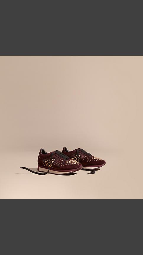 Burberry The Field Sneaker In Studded Suede