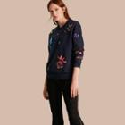 Burberry Sequin Floral Appliqu Cotton Sweatshirt