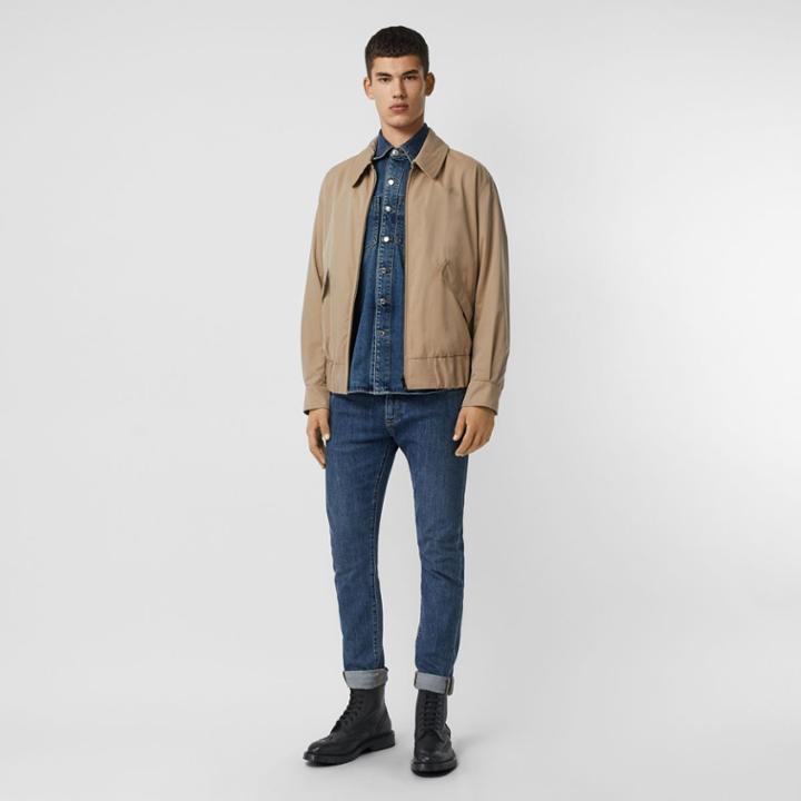 Burberry Burberry Reversible Gabardine And Check Harrington Jacket, Size: Xl, Yellow