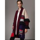 Burberry Burberry Fringed Wool Cashmere Patchwork Cardigan Coat, Size: Xs/s, White
