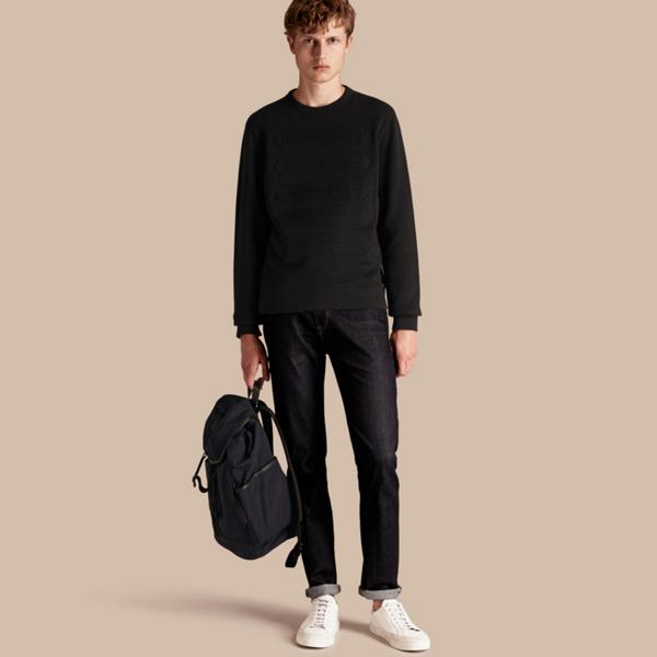 Burberry Regimental Tape Cotton Blend Jersey Sweatshirt