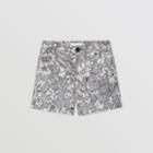 Burberry Burberry Childrens Floral Print Cotton Tailored Shorts, Size: 10y, Grey