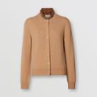 Burberry Burberry Monogram Print Silk Detail Cashmere Cardigan, Brown
