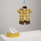 Burberry Burberry Short-sleeve Check Cotton Shirt, Size: 3y, Yellow