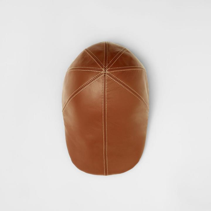 Burberry Burberry Lambskin Flat Cap, Brown