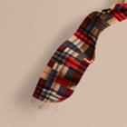Burberry Burberry The Classic Cashmere Scarf In Colour Block Check, Red