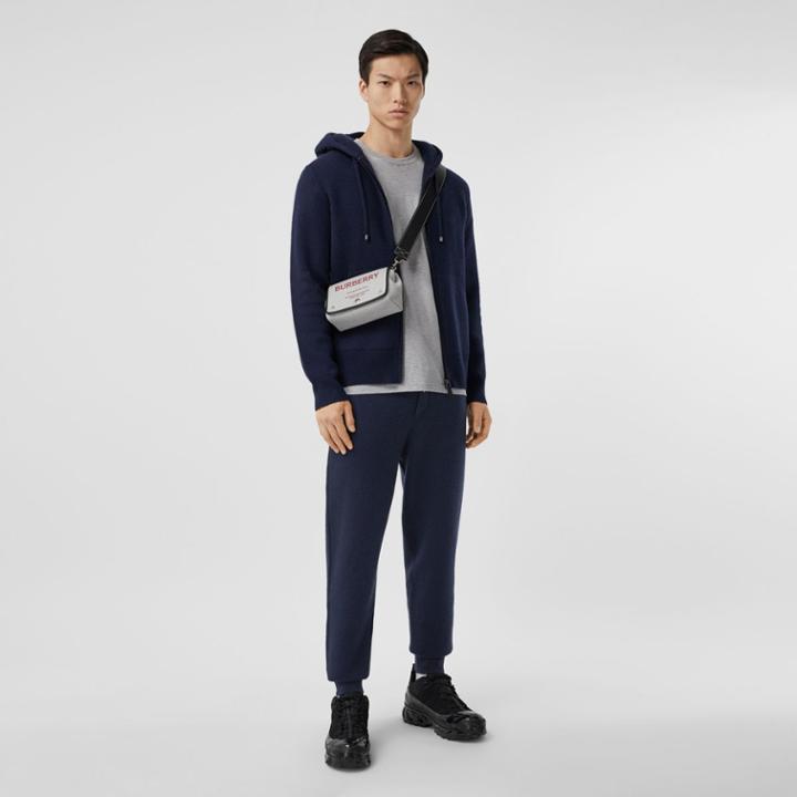 Burberry Burberry Monogram Motif Cashmere Blend Jogging Pants, Blue