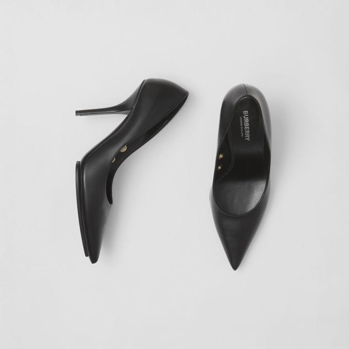 Burberry Burberry Eyelet Detail Leather Point-toe Pumps, Size: 37