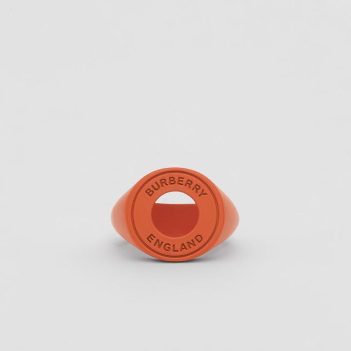 Burberry Burberry Varnished Logo Graphic Signet Ring