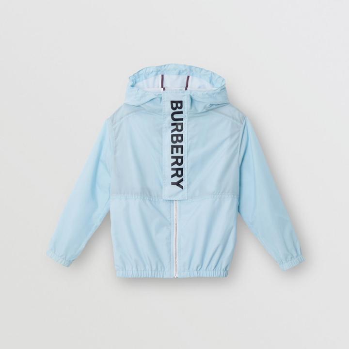 Burberry Burberry Childrens Logo Print Lightweight Hooded Jacket, Size: 10y, Blue