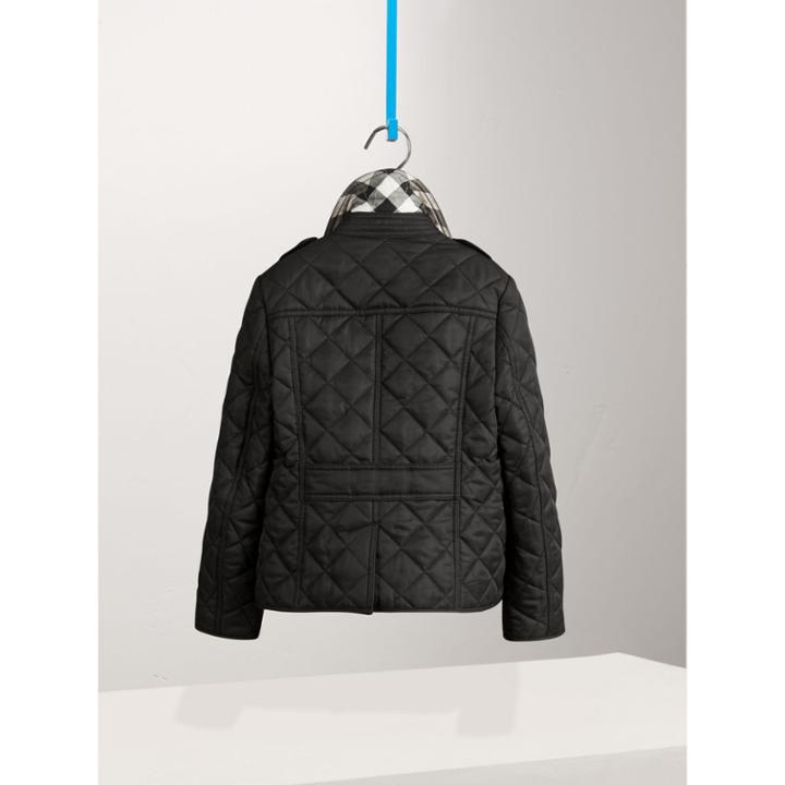 Burberry Burberry Check Lined Diamond Quilted Jacket, Size: 6y, Black