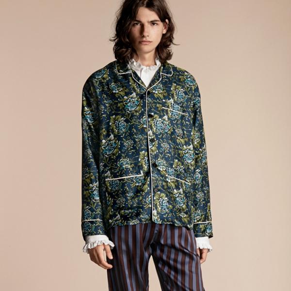 Burberry Peony Rose Silk Twill Pyjama-style Shirt