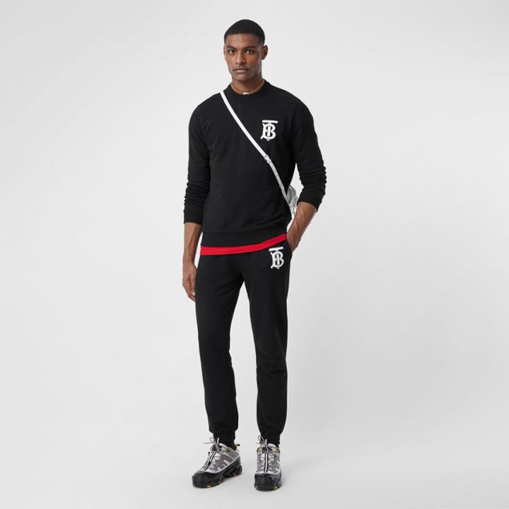 Burberry Burberry Monogram Motif Cotton Sweatshirt, Black