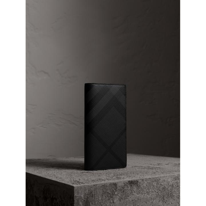 Burberry Burberry London Check And Leather Continental Wallet, Grey