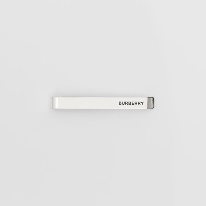 Burberry Burberry Engraved Silver-plated Tie Bar, Grey
