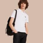 Burberry Burberry Fitted Mercerised Cotton-piqu Polo Shirt, White