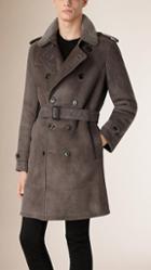 Burberry Double-breasted Shearling Trench Coat
