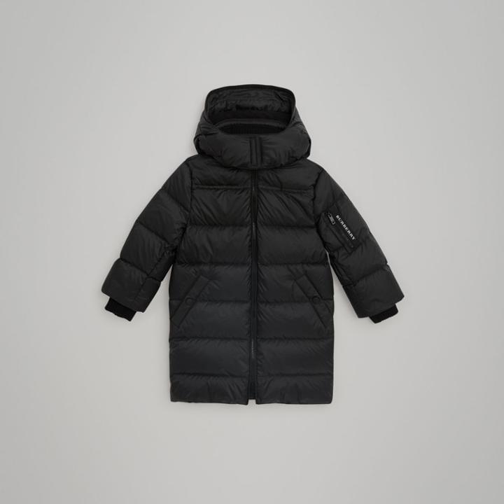 Burberry Burberry Detachable Hood Down-filled Puffer Coat, Size: 14y, Black