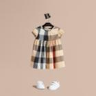 Burberry Burberry Cap-sleeved Check Cotton Voile Dress, Size: 2y, Beige