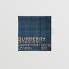 Burberry Burberry Horseferry Print Check Wool Silk Large Square Scarf, Blue