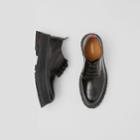 Burberry Burberry Logo Detail Leather Derby Shoes, Size: 41, Black