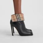 Burberry Burberry Vintage Check-lined Leather Ankle Boots, Size: 37, Black