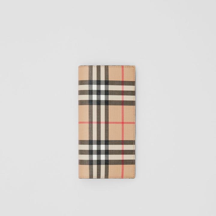 Burberry Burberry Vintage Check E-canvas Continental Wallet, Beige