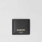 Burberry Burberry Horseferry Print Leather International Bifold Wallet, Black