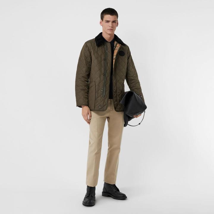 Burberry Burberry Diamond Quilted Thermoregulated Barn Jacket, Size: 34, Green