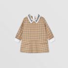 Burberry Burberry Childrens Logo Print Collar Check Stretch Cotton Dress, Size: 2y
