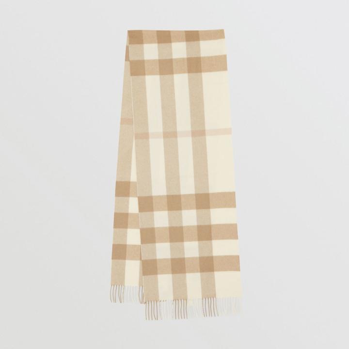 Burberry Burberry Check Cashmere Scarf, White