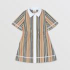 Burberry Burberry Childrens Short-sleeve Icon Print Cotton Dress, Size: 10y