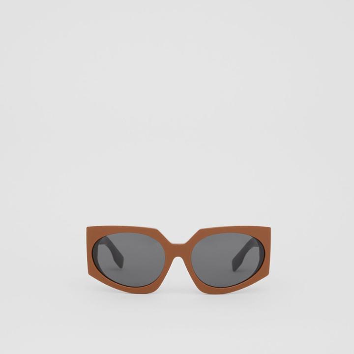 Burberry Burberry Geometric Frame Sunglasses, Tan