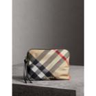 Burberry Burberry Large Zip-top Check Pouch, Brown