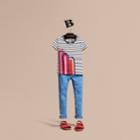 Burberry Burberry Rainbow Appliqu Striped Cotton T-shirt, Size: 6y, Blue