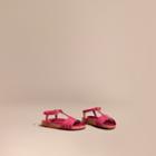 Burberry Burberry Cork Detail Patent Leather Sandals, Size: 27, Pink