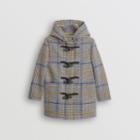 Burberry Burberry Childrens Houndstooth Check Wool Cashmere Duffle Coat, Size: 4y, White