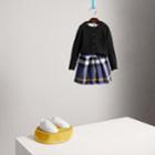 Burberry Burberry Pleated Check Cotton Skirt, Size: 12y, Blue
