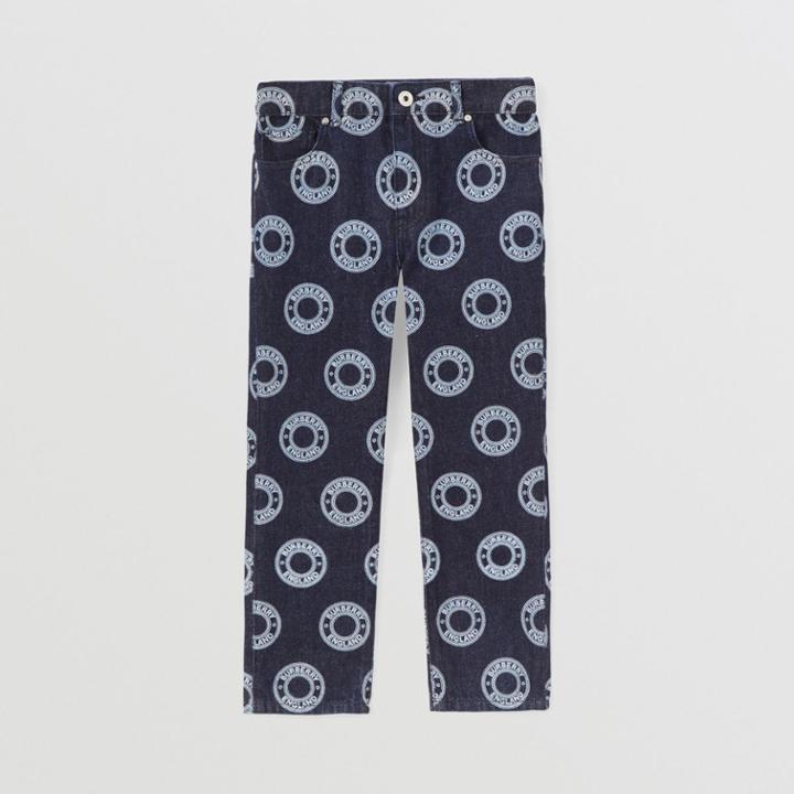 Burberry Burberry Childrens Logo Graphic Japanese Denim Jeans, Size: 10y